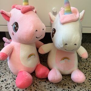 Adorable Pink and White Unicorn Plush Toy